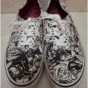 Vans Marvel Superheroes Black White Skate Shoes Size 8